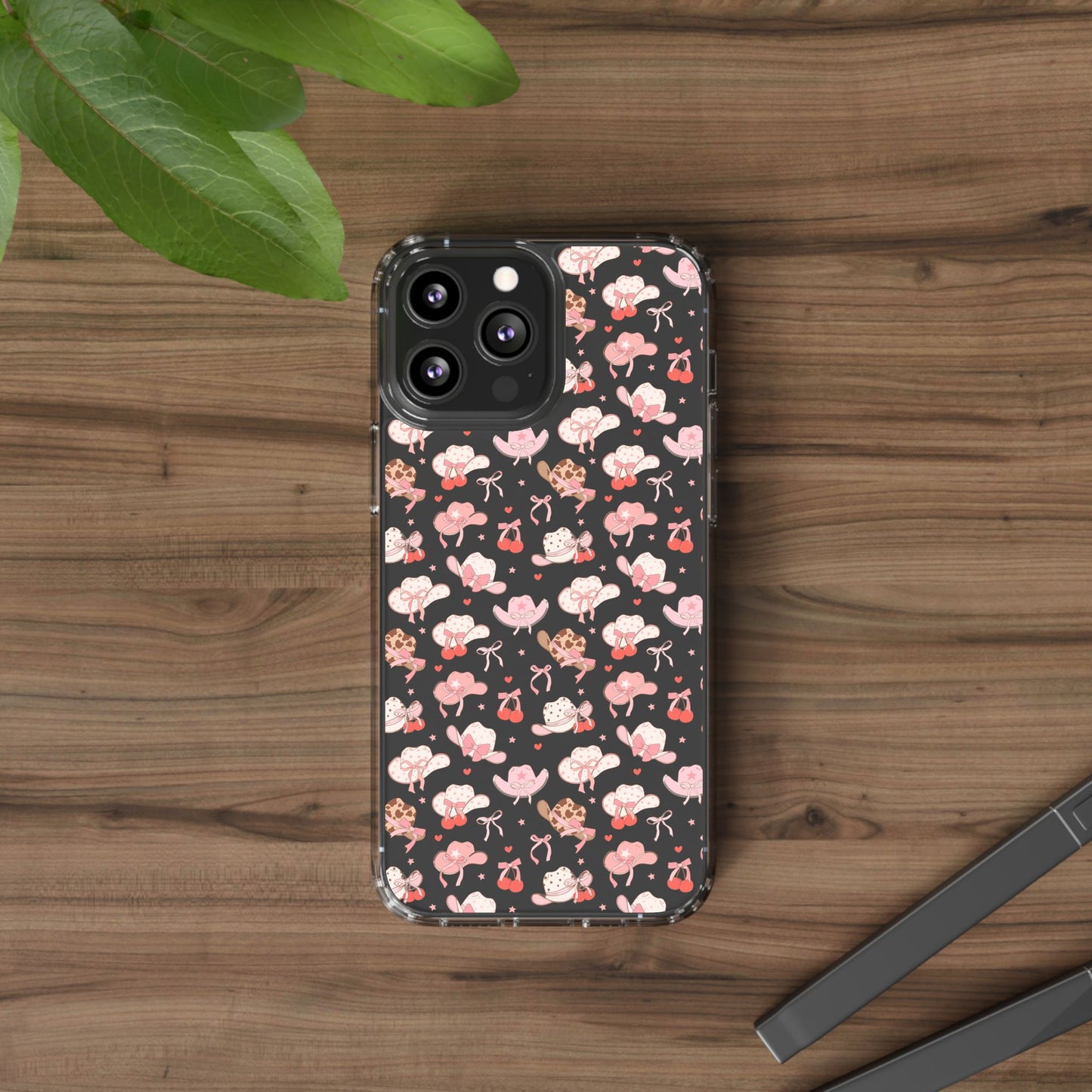 Cute Bow and Hats - Clear Phone Case