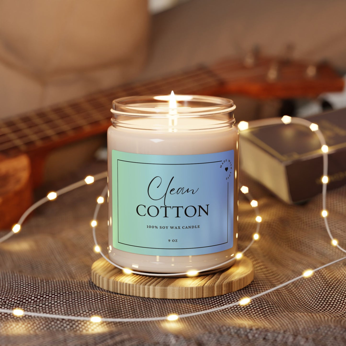 Clean Cotton Scented Soy Candle - 9oz