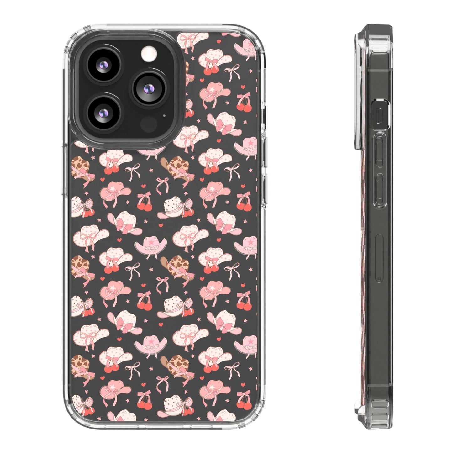Cute Bow and Hats - Clear Phone Case