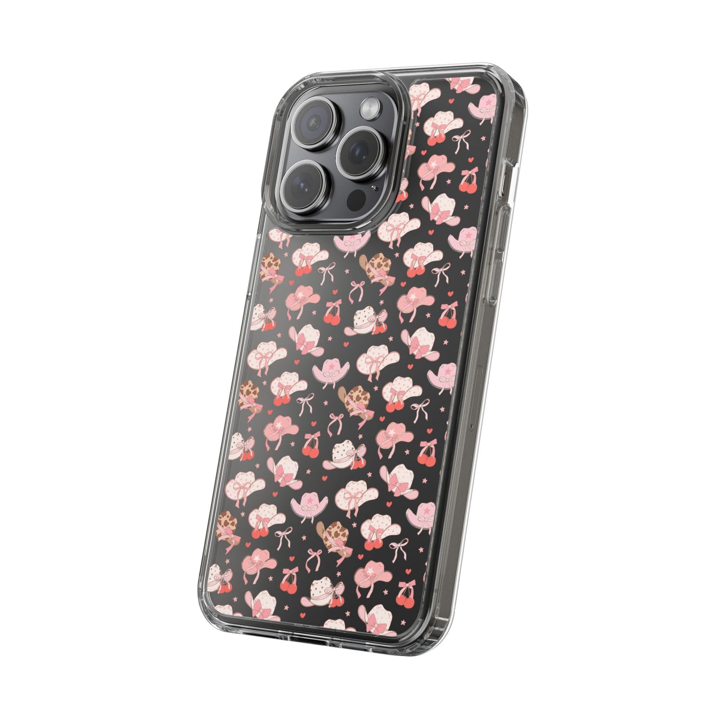 Cute Bow and Hats - Clear Phone Case