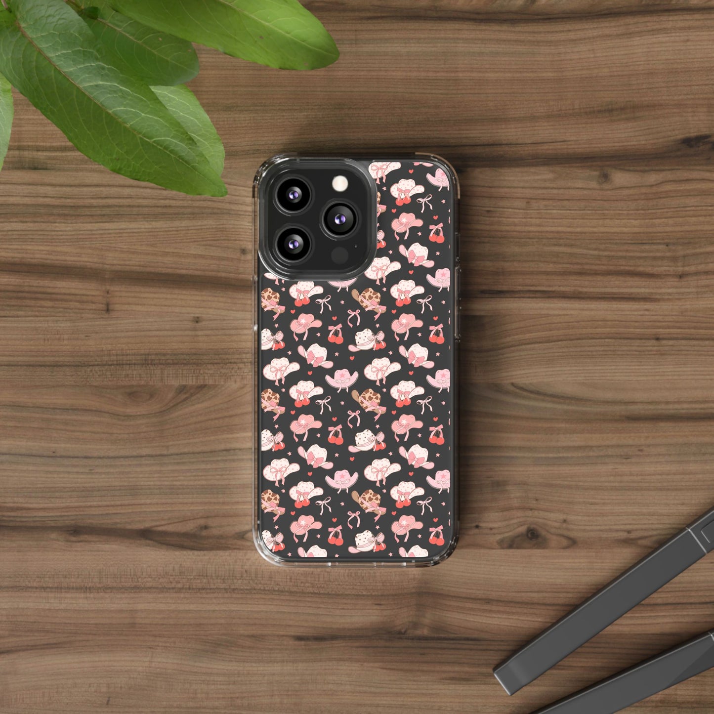 Cute Bow and Hats - Clear Phone Case