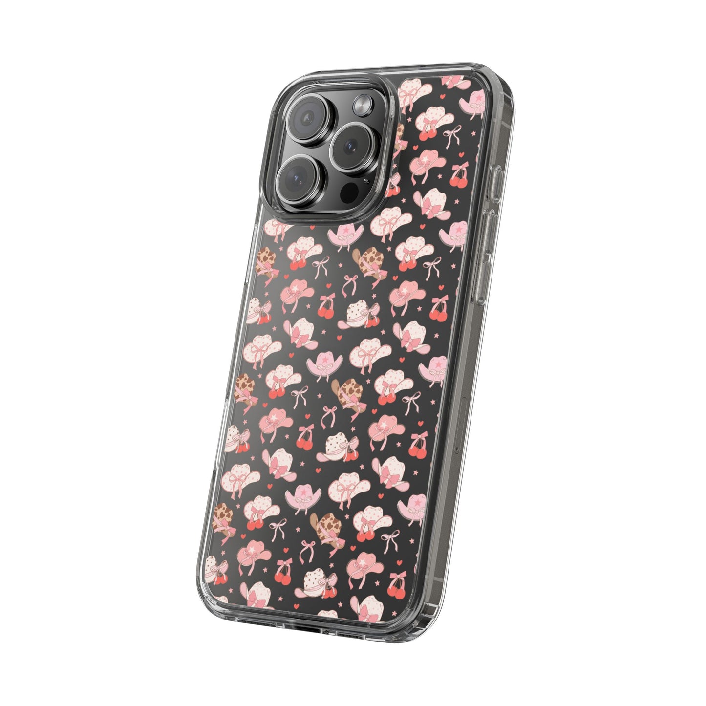 Cute Bow and Hats - Clear Phone Case