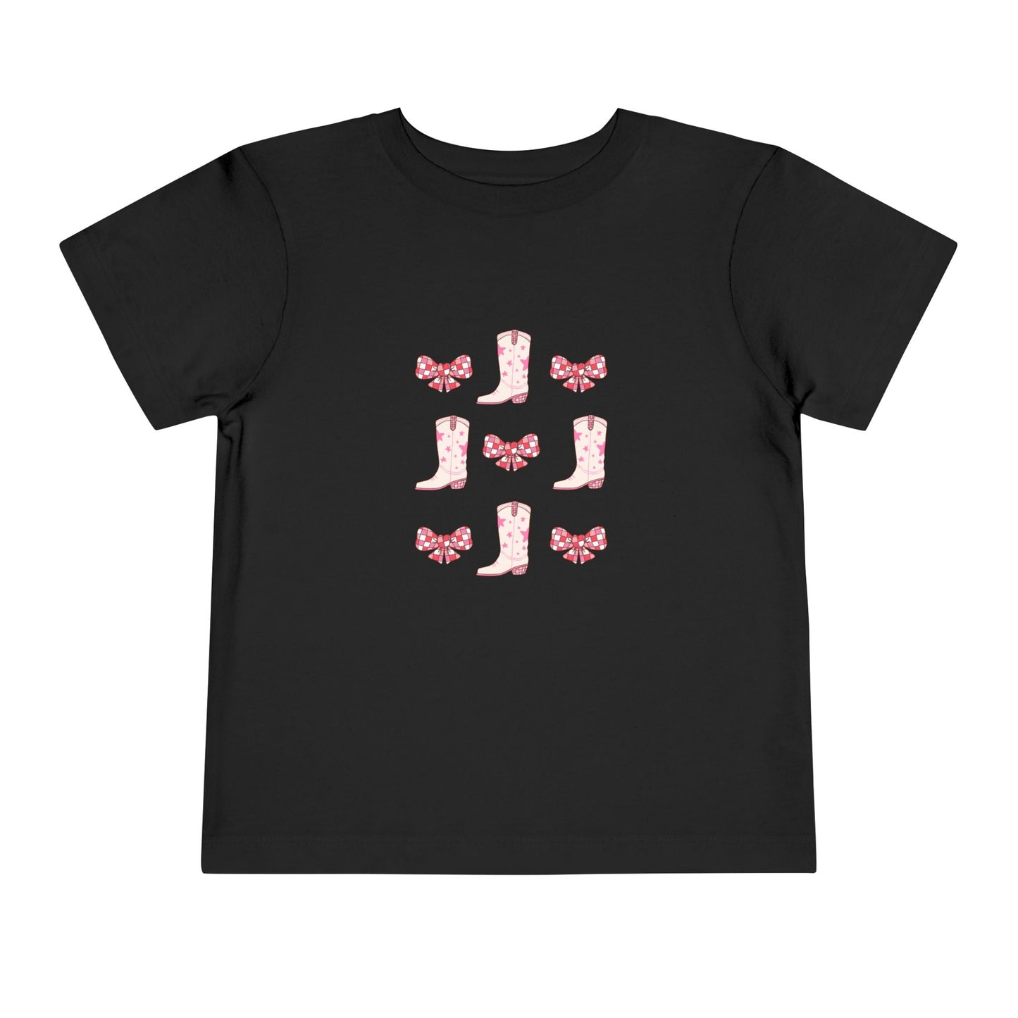 Cute Toddler Boot & Bow Short Sleeve Tee