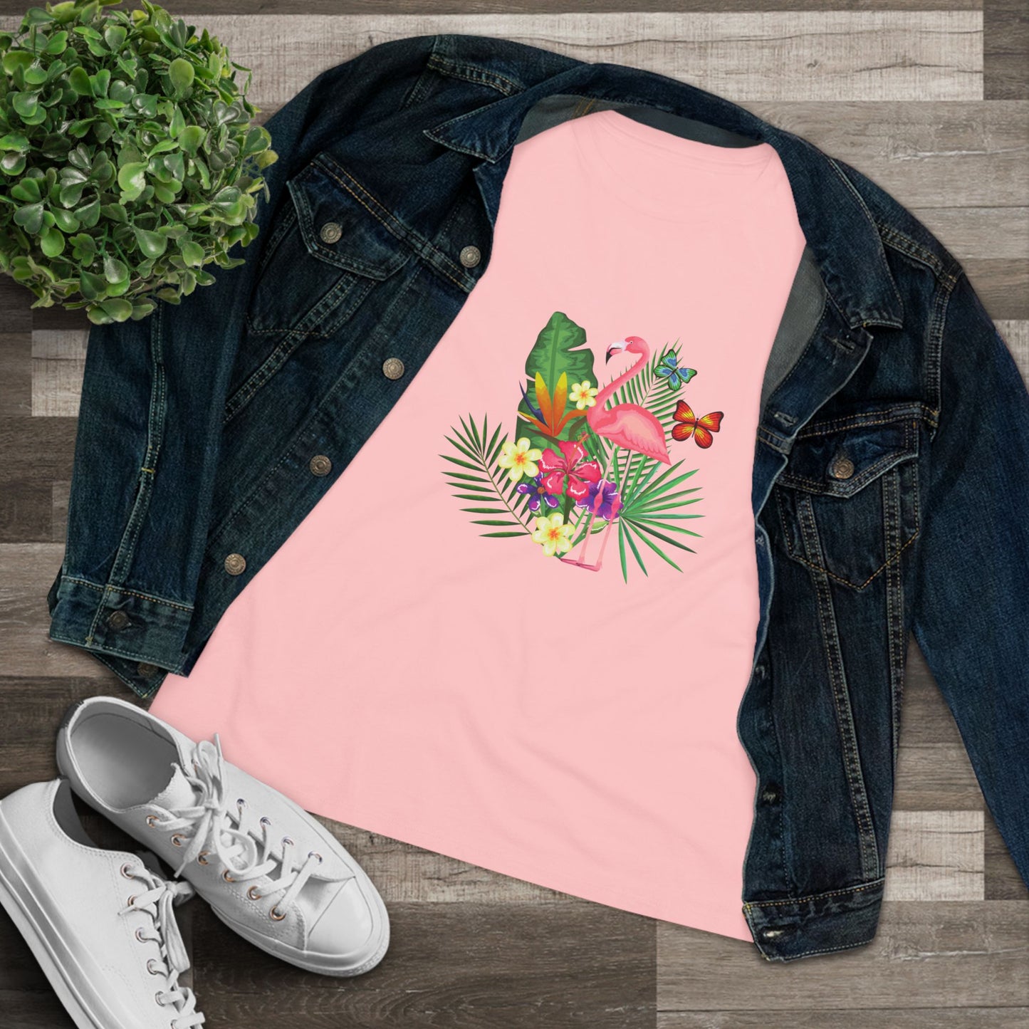 Tropical Flamingo Cotton Tee