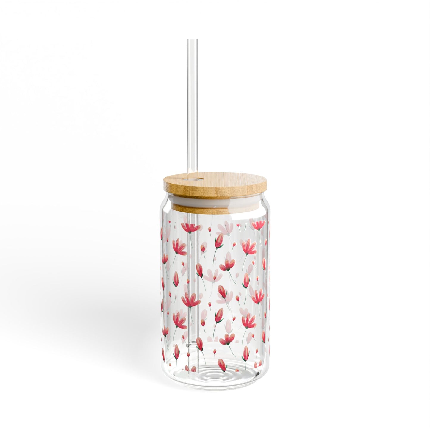 Floral Sipper Glass - 16oz