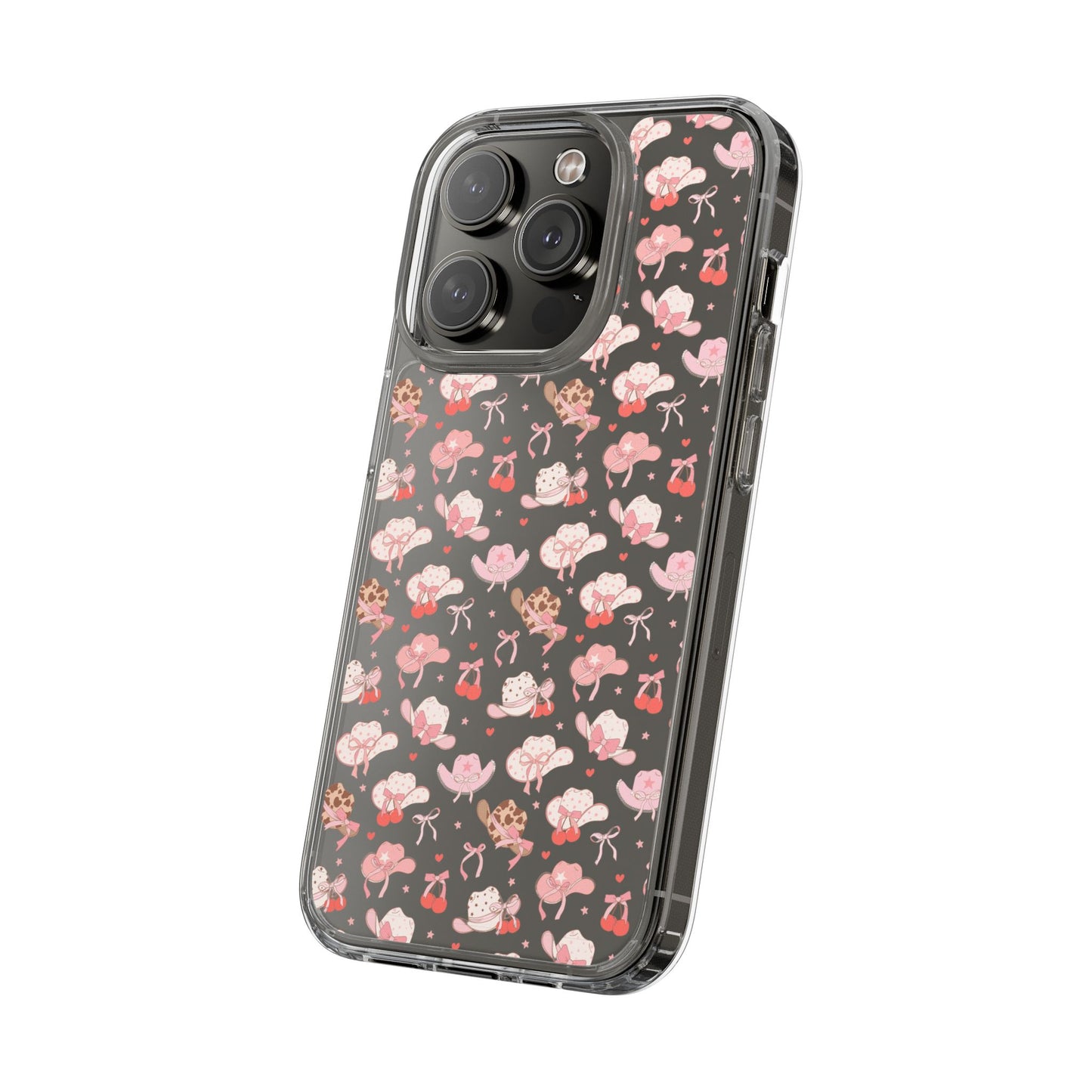 Cute Bow and Hats - Clear Phone Case