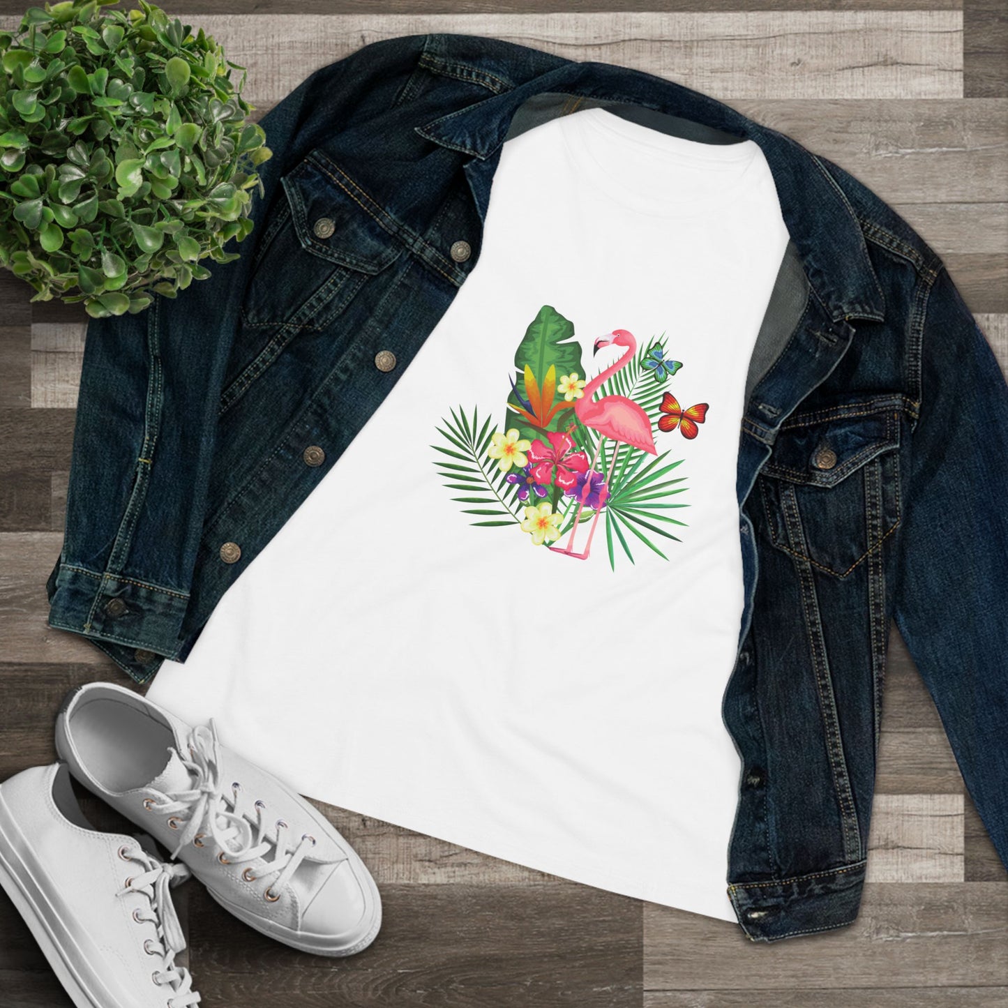 Tropical Flamingo Cotton Tee