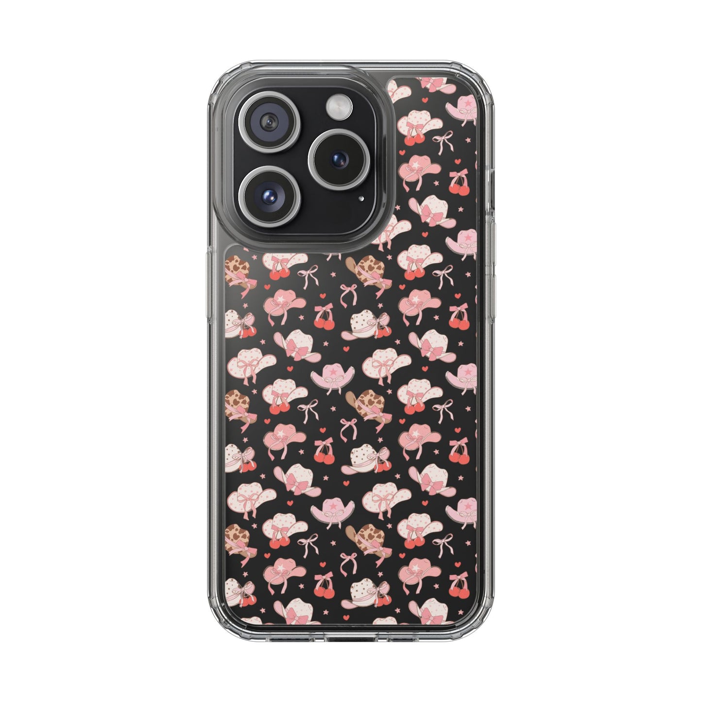 Cute Bow and Hats - Clear Phone Case