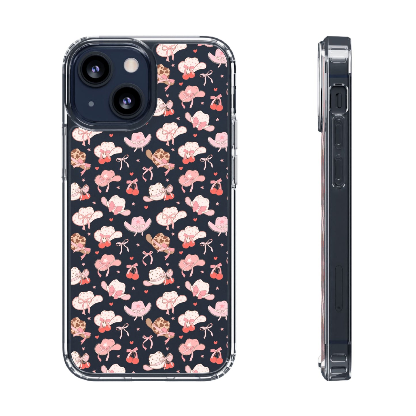 Cute Bow and Hats - Clear Phone Case