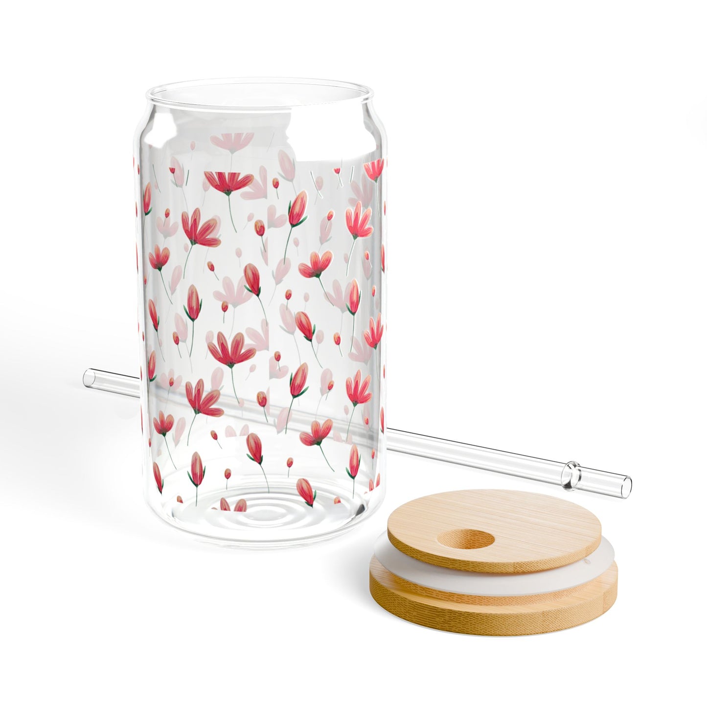 Floral Sipper Glass - 16oz