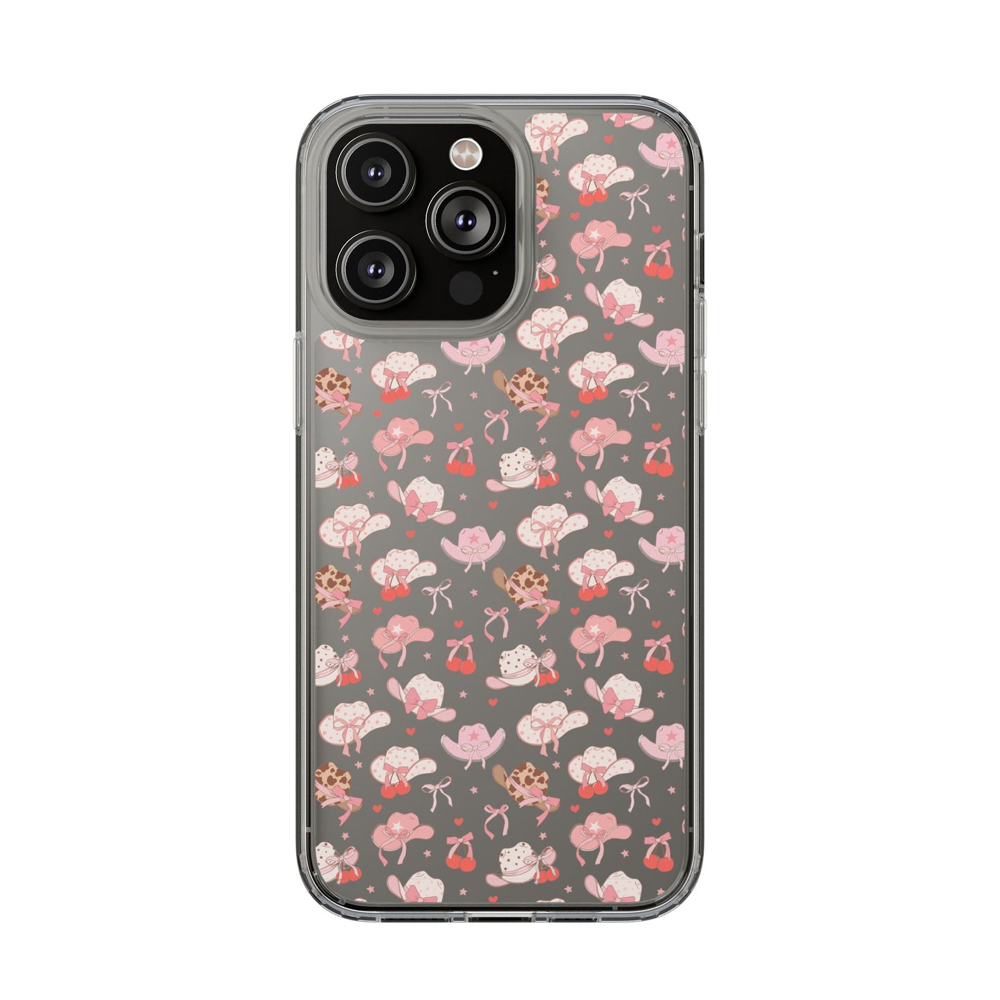 Cute Bow and Hats - Clear Phone Case