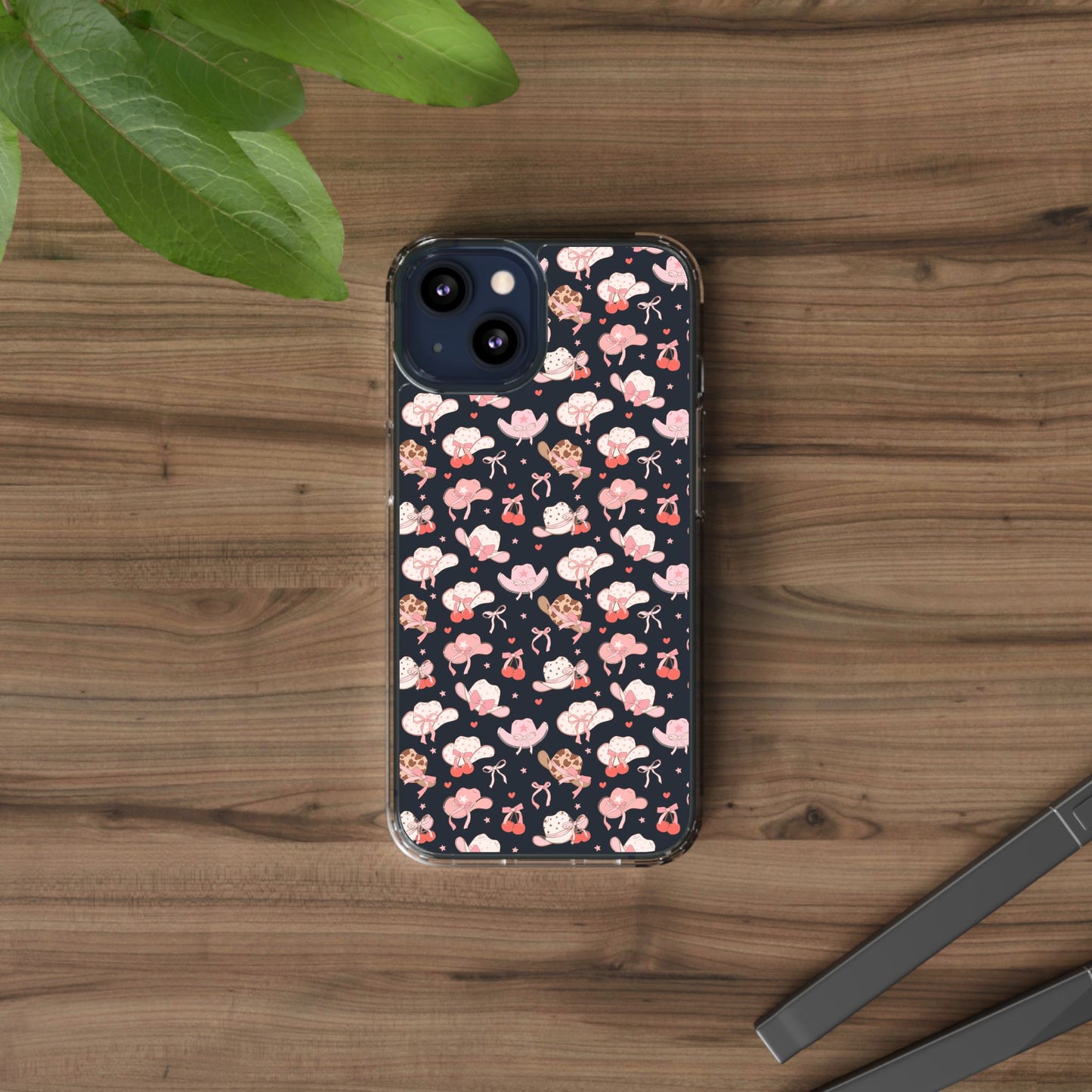 Cute Bow and Hats - Clear Phone Case