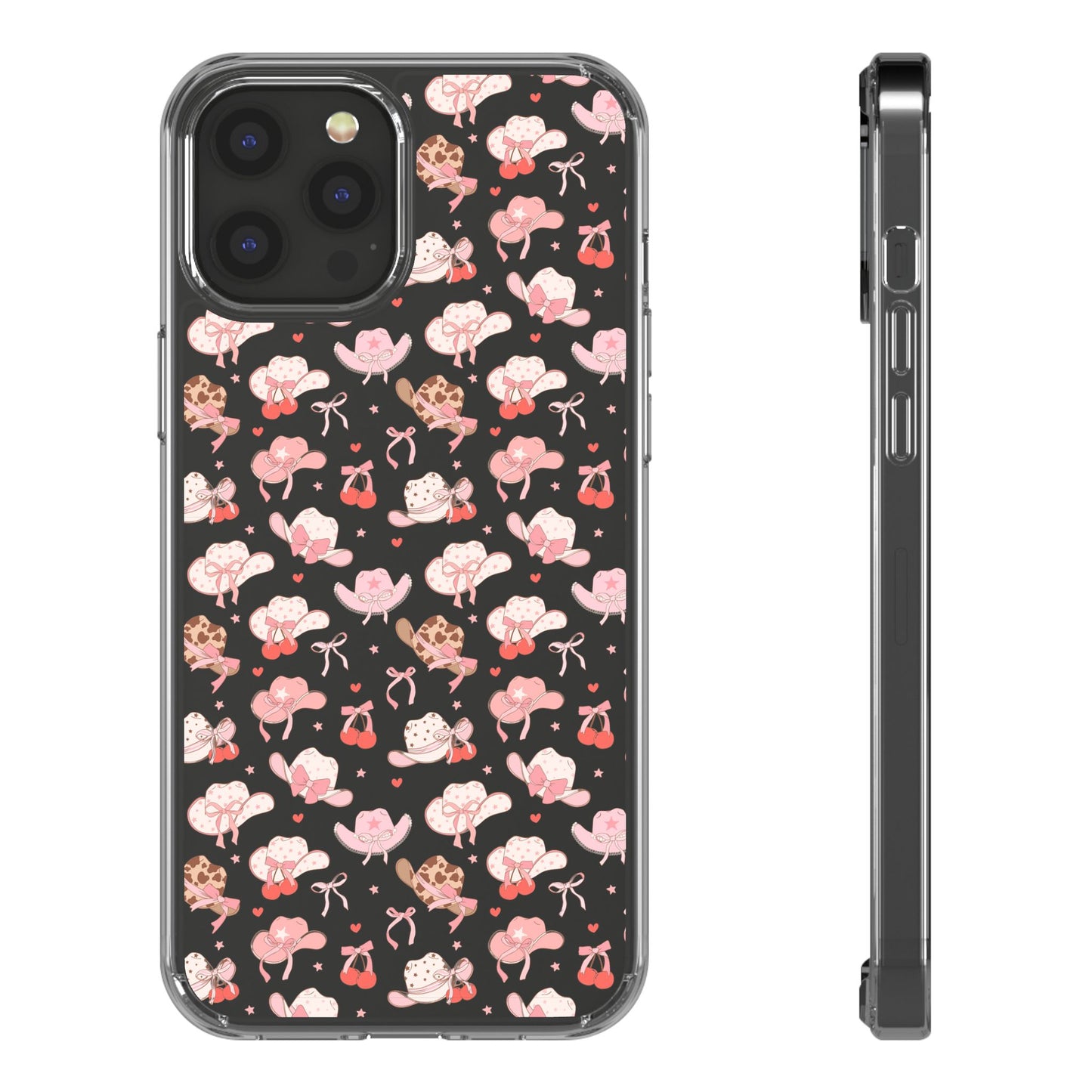 Cute Bow and Hats - Clear Phone Case