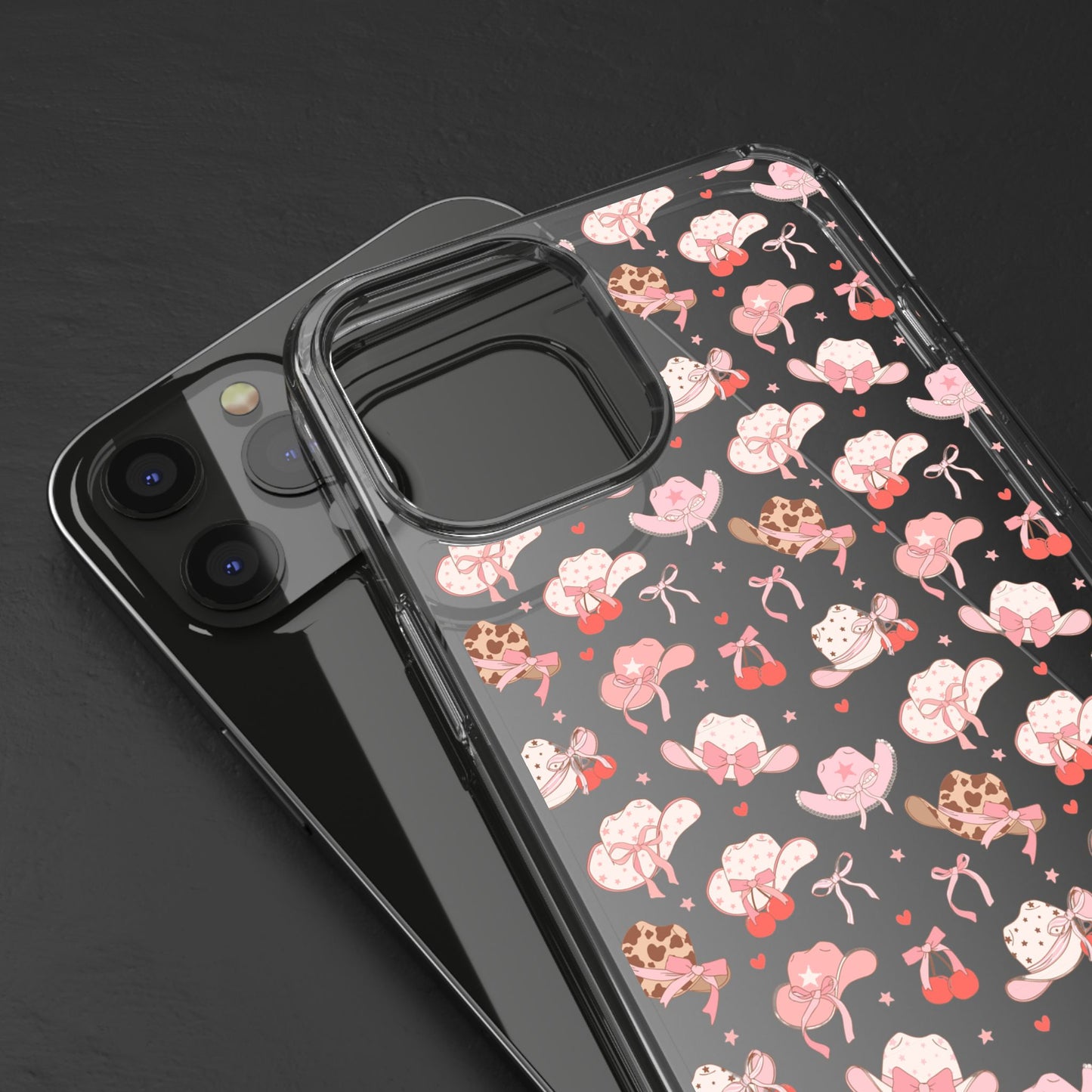 Cute Bow and Hats - Clear Phone Case