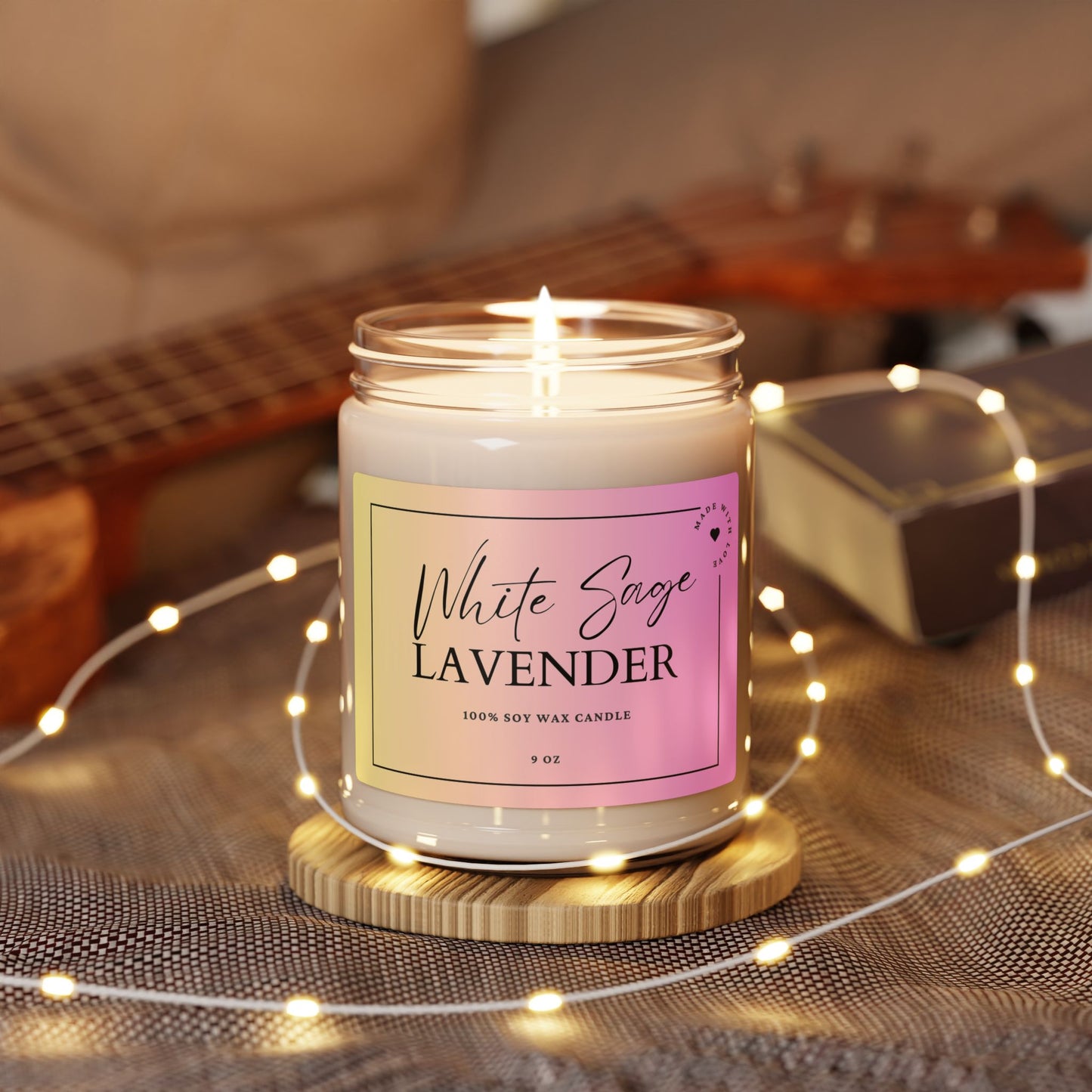 White Sage Lavender Scented Soy Candle - 9oz
