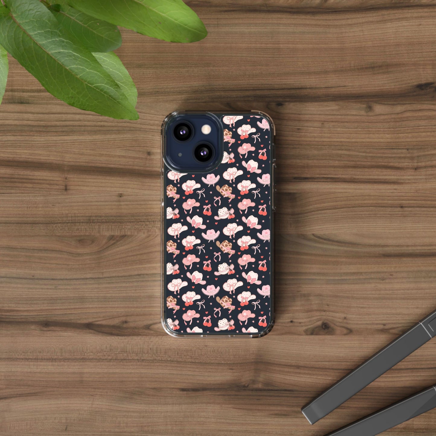 Cute Bow and Hats - Clear Phone Case