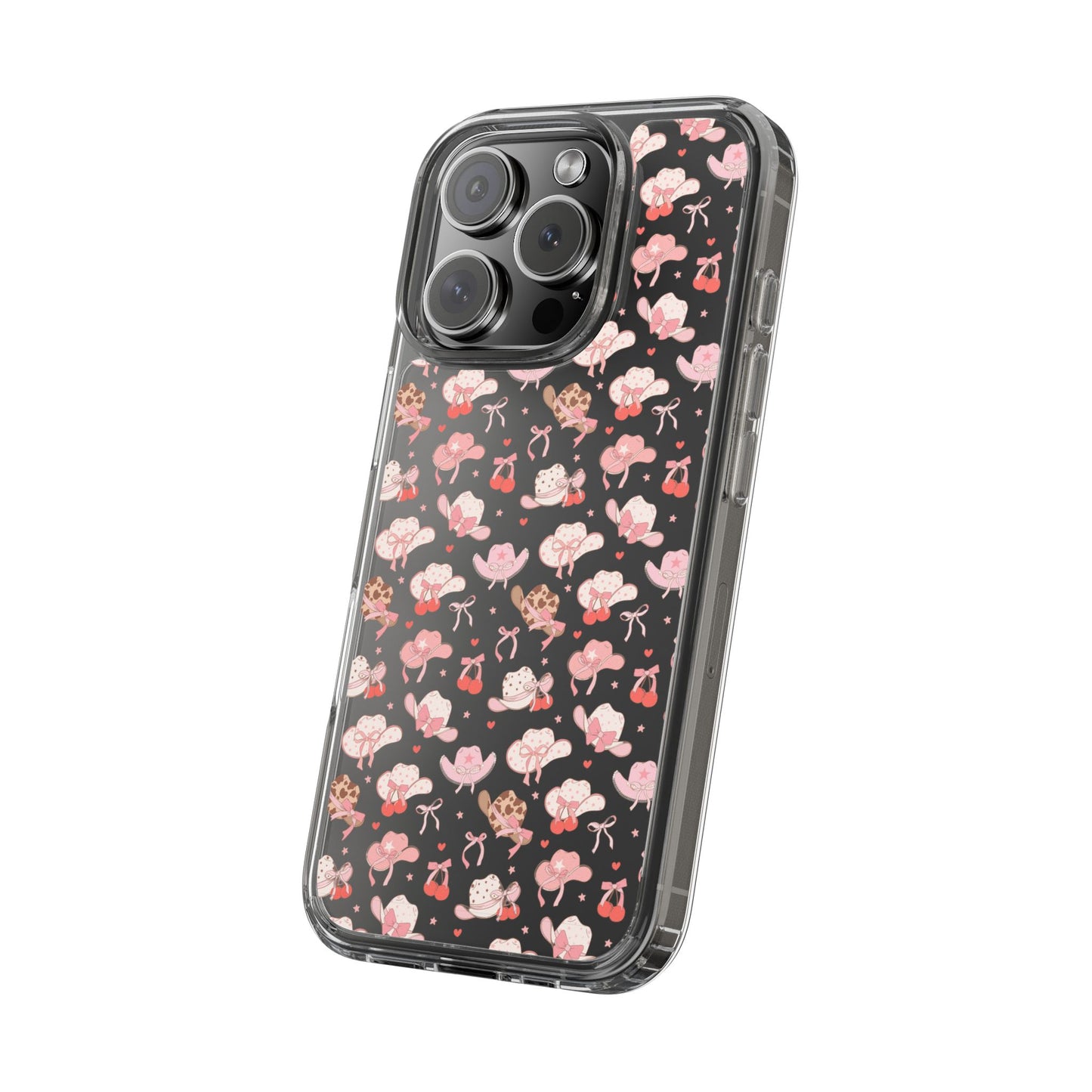 Cute Bow and Hats - Clear Phone Case