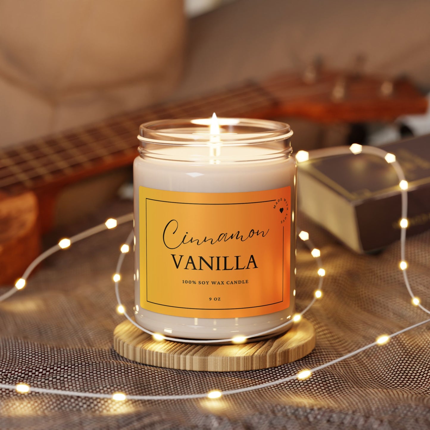 Cinnamon Vanilla Scented Soy Candle - 9oz