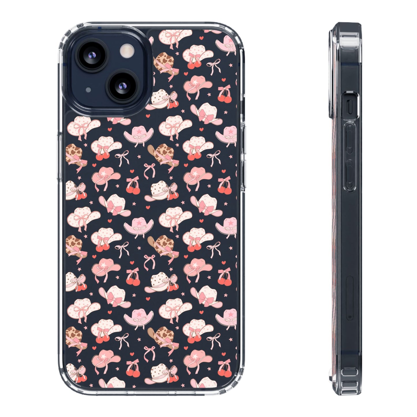 Cute Bow and Hats - Clear Phone Case
