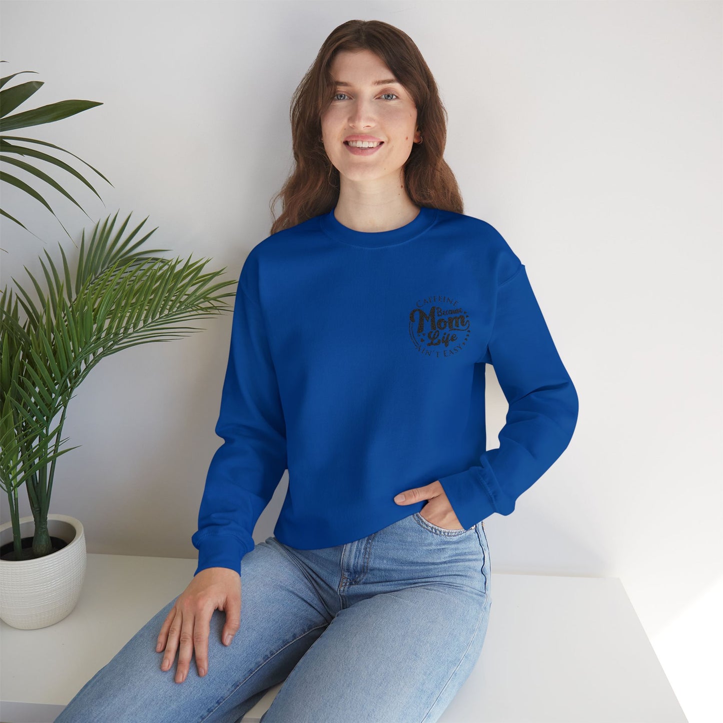 Caffeine & Mom Life Embroidered - Sweatshirt
