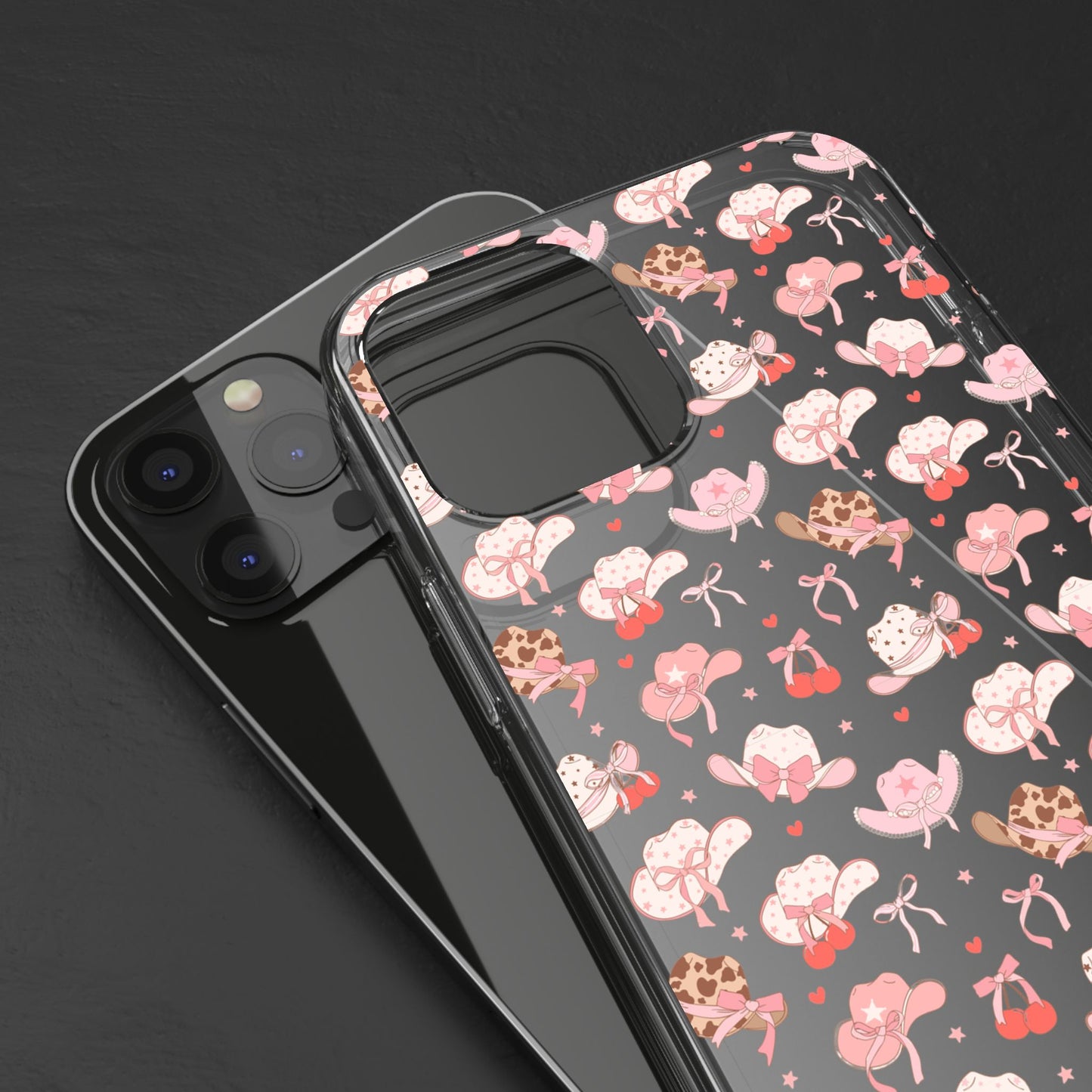 Cute Bow and Hats - Clear Phone Case
