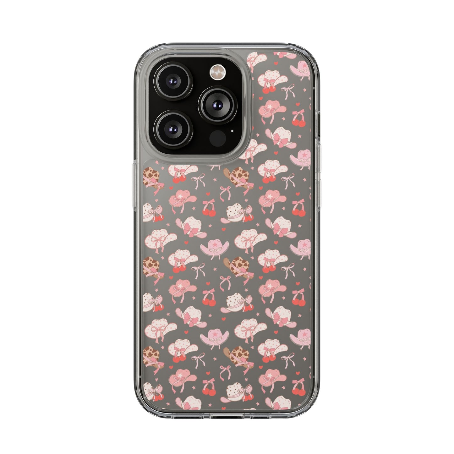 Cute Bow and Hats - Clear Phone Case