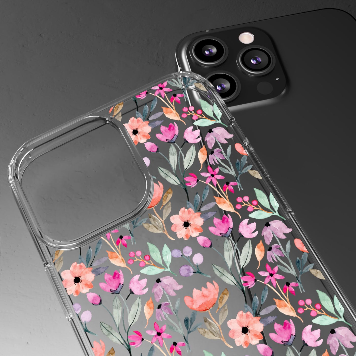 Floral - Clear Phone Case