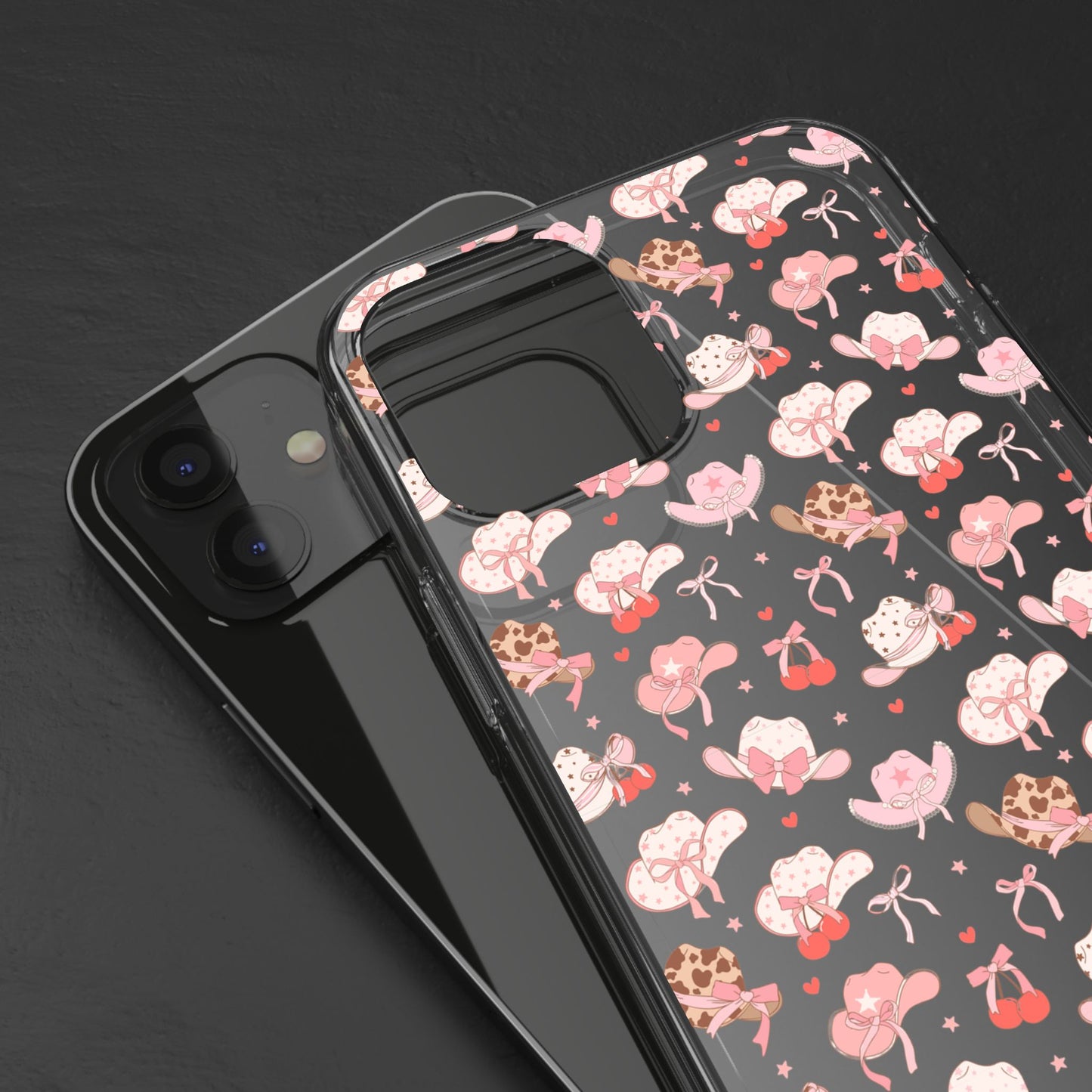 Cute Bow and Hats - Clear Phone Case