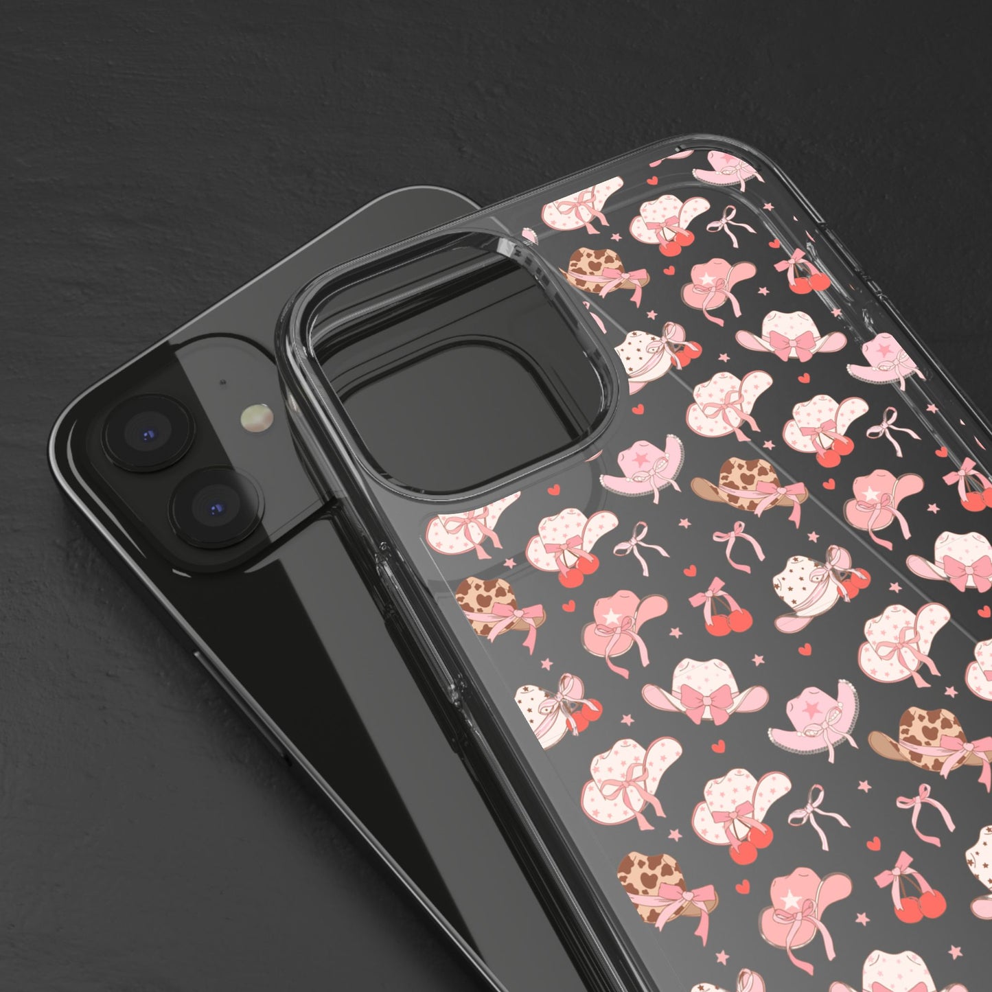 Cute Bow and Hats - Clear Phone Case