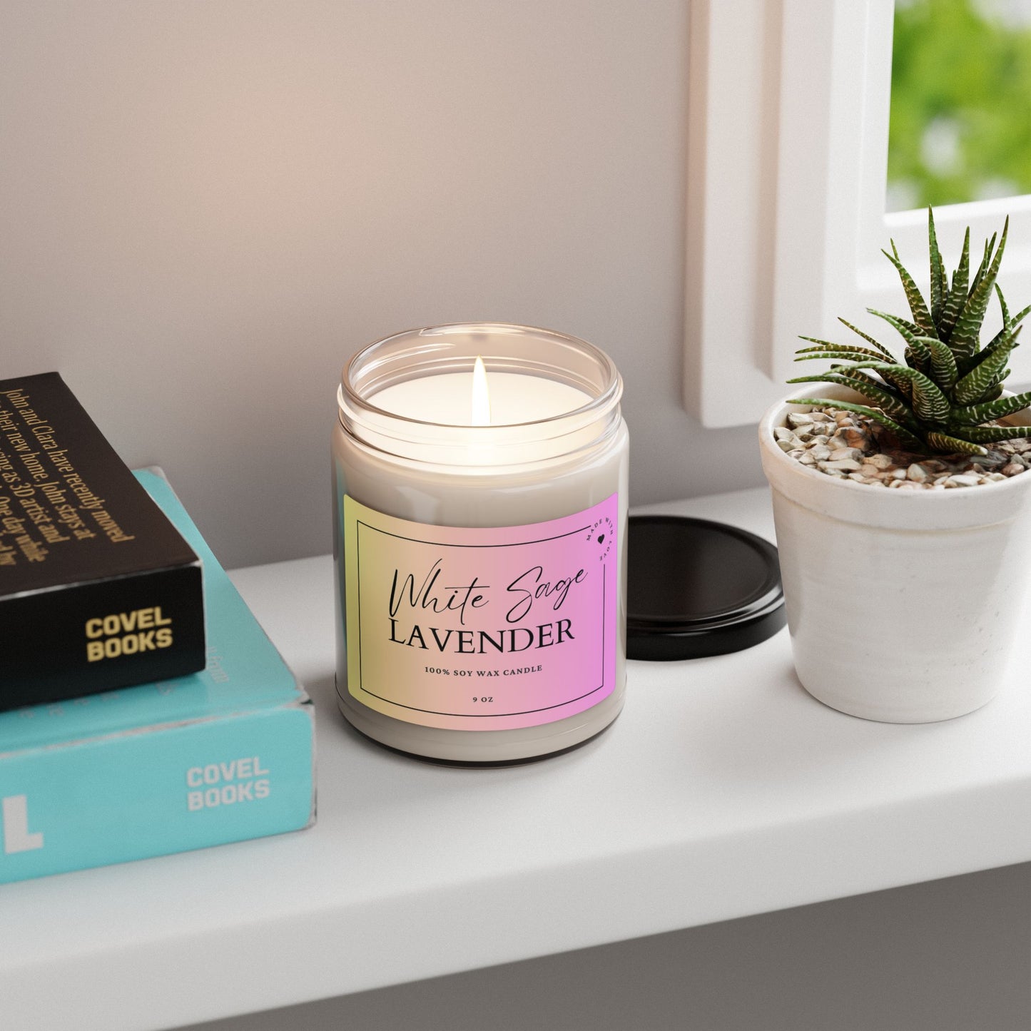 White Sage Lavender Scented Soy Candle - 9oz