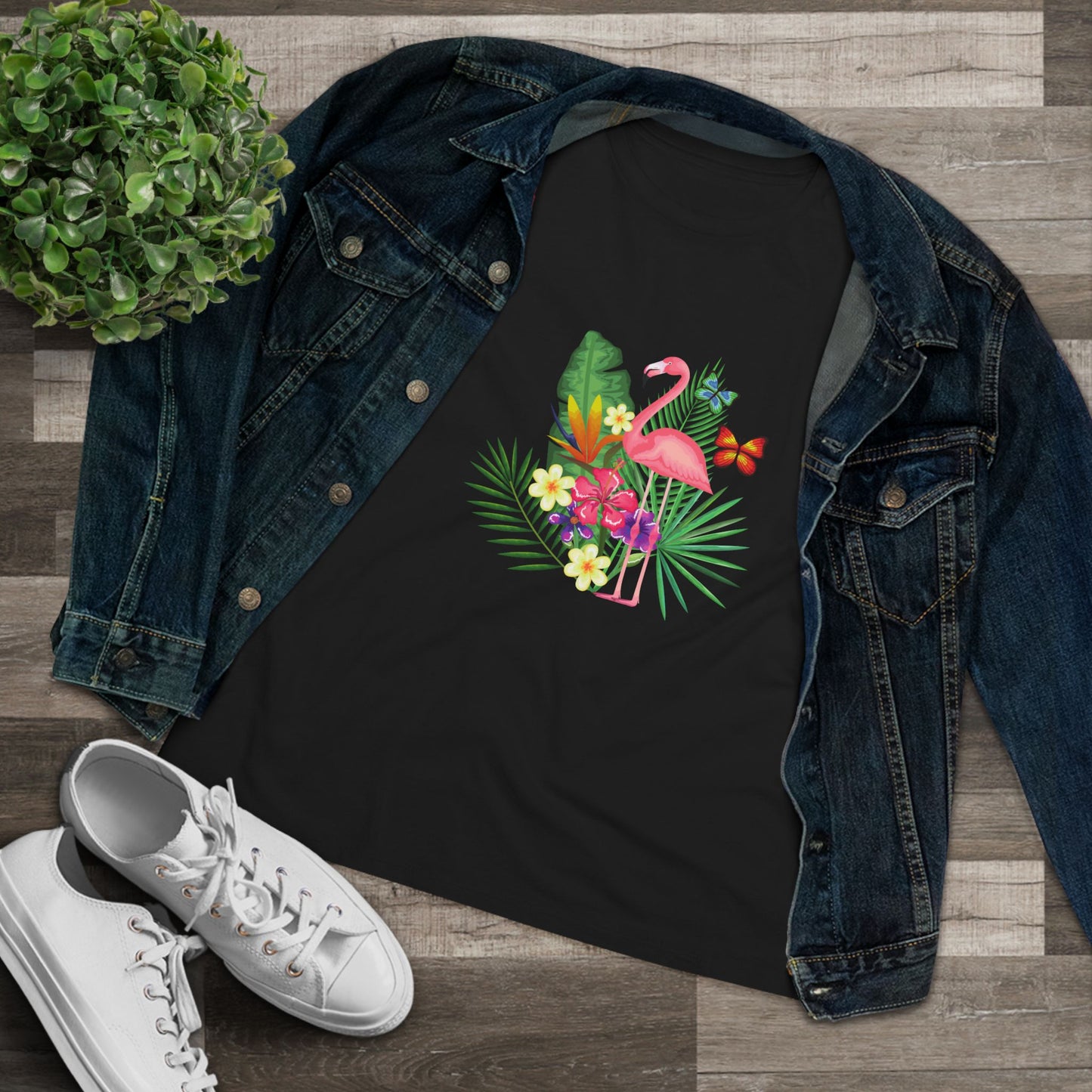 Tropical Flamingo Cotton Tee