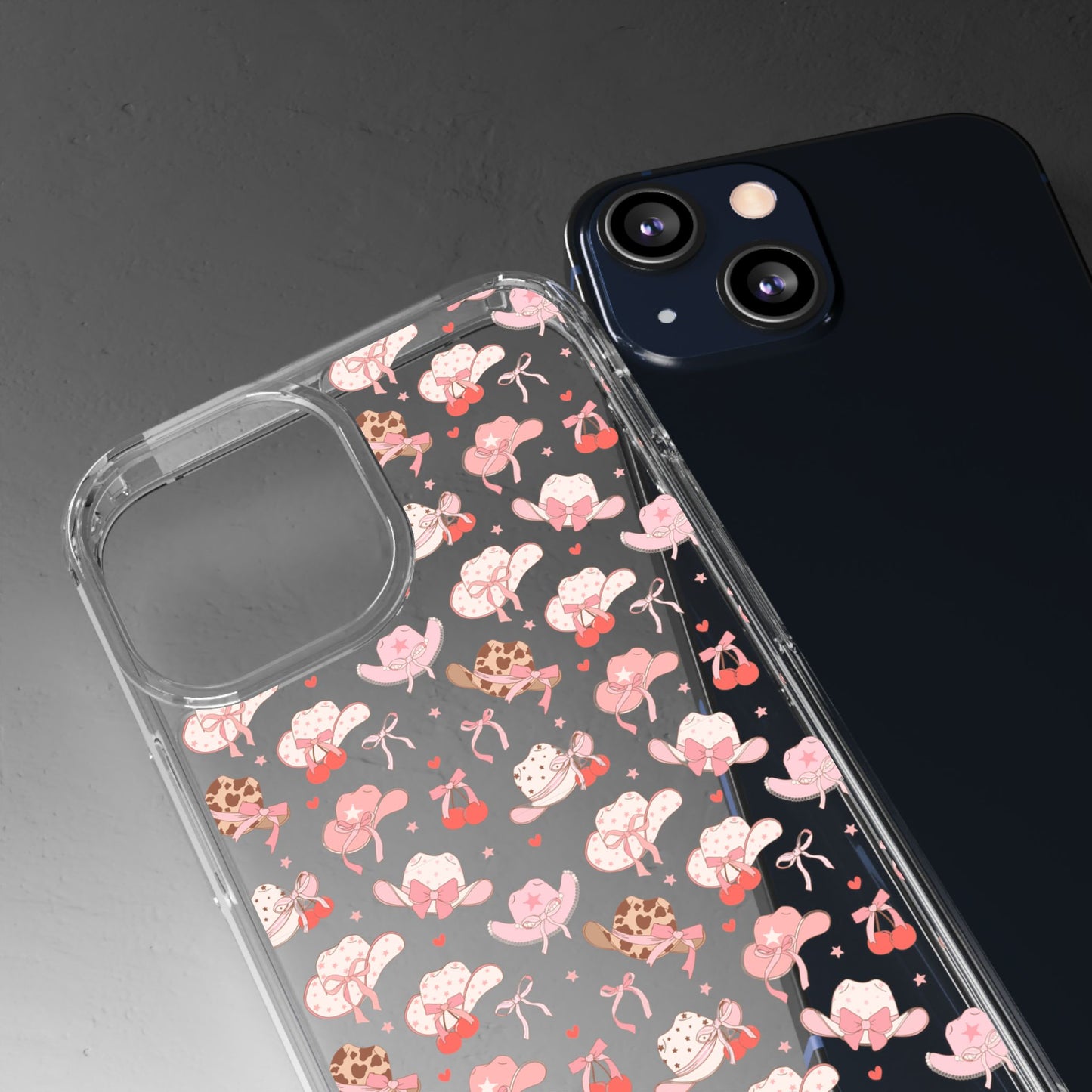 Cute Bow and Hats - Clear Phone Case