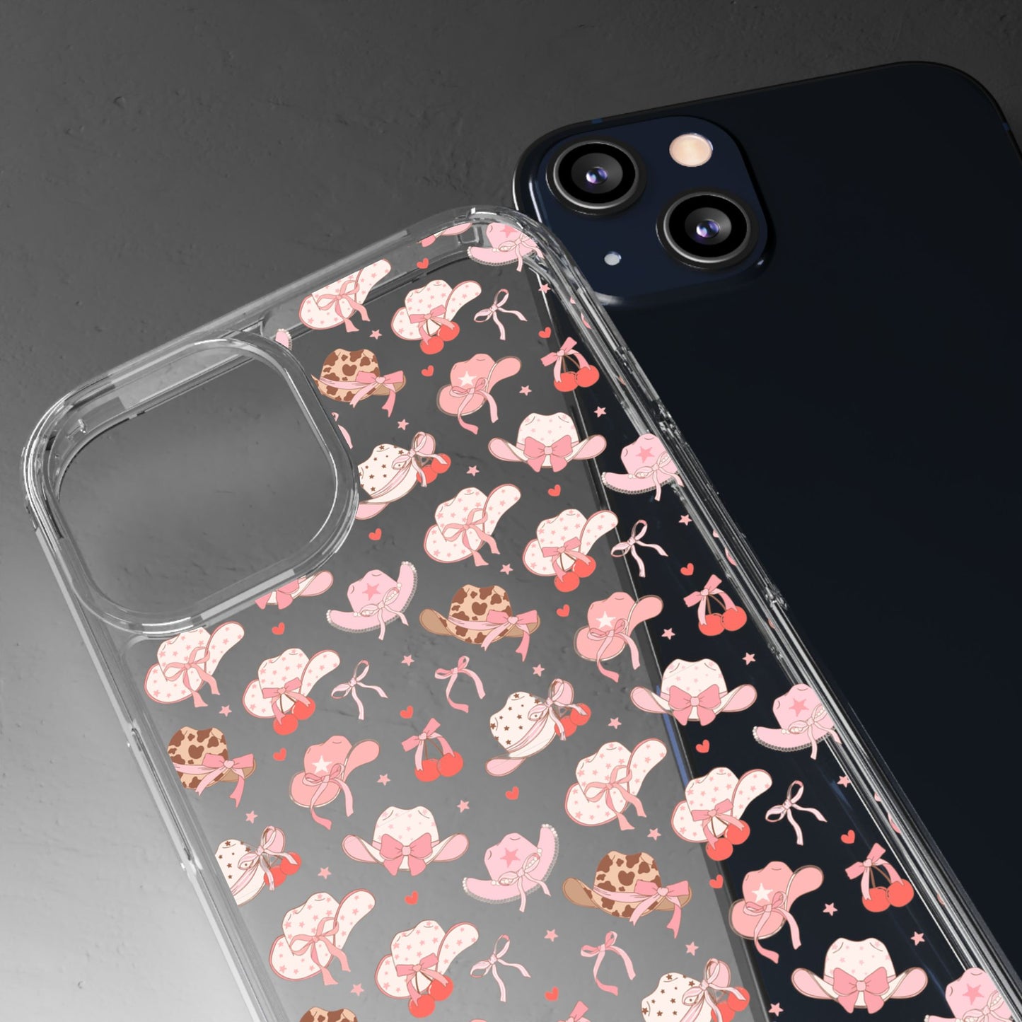 Cute Bow and Hats - Clear Phone Case