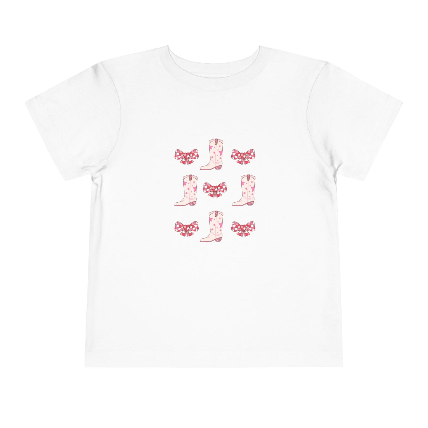Cute Toddler Boot & Bow Short Sleeve Tee