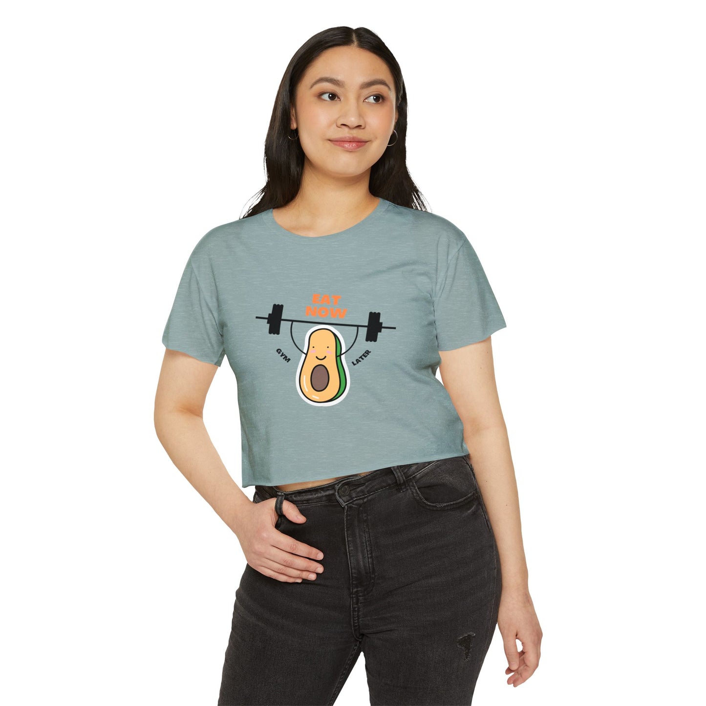 Playful Avocado Workout Crop Top
