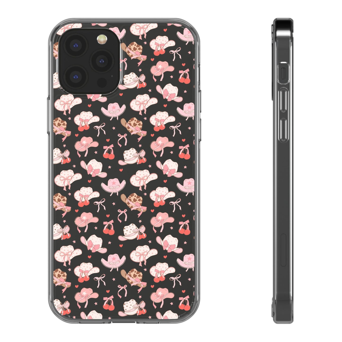 Cute Bow and Hats - Clear Phone Case