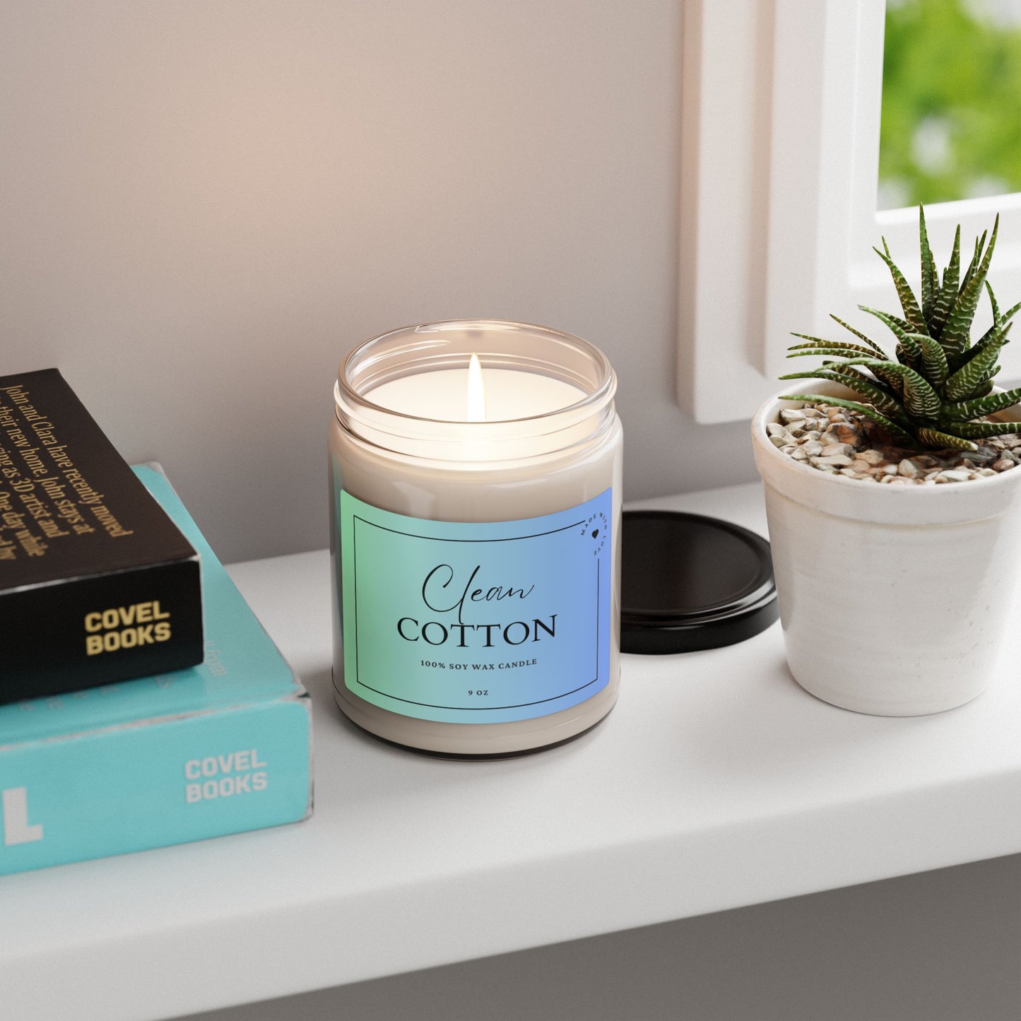 Clean Cotton Scented Soy Candle - 9oz