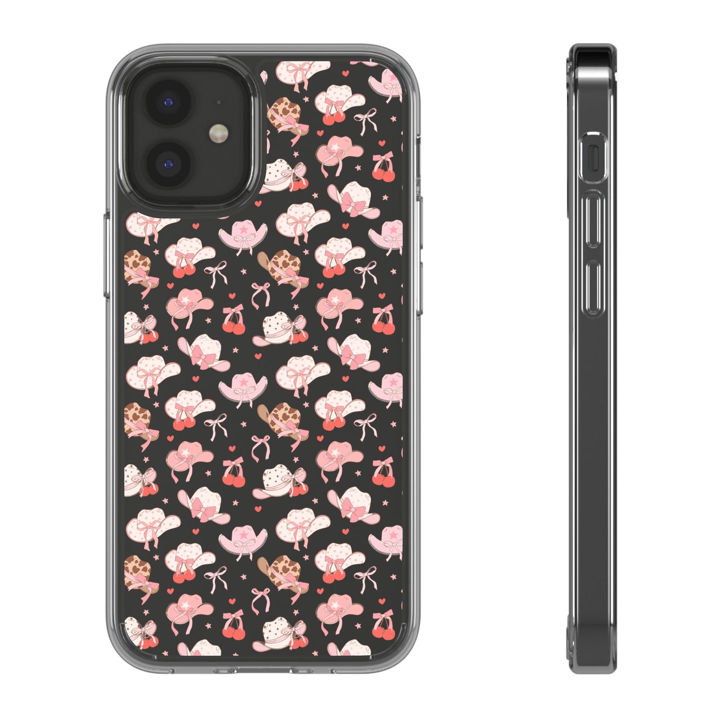 Cute Bow and Hats - Clear Phone Case