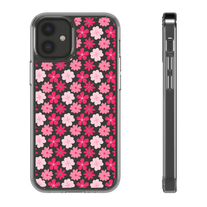 Pink Floral - Clear Phone Case