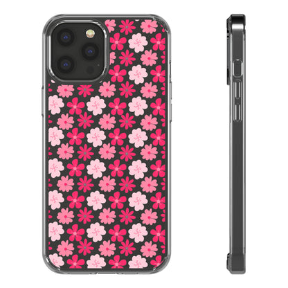 Pink Floral - Clear Phone Case
