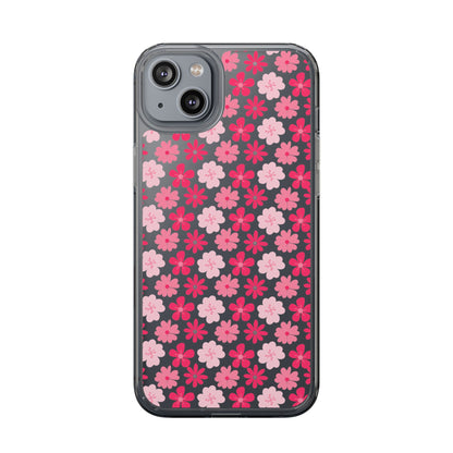 Pink Floral - Clear Phone Case