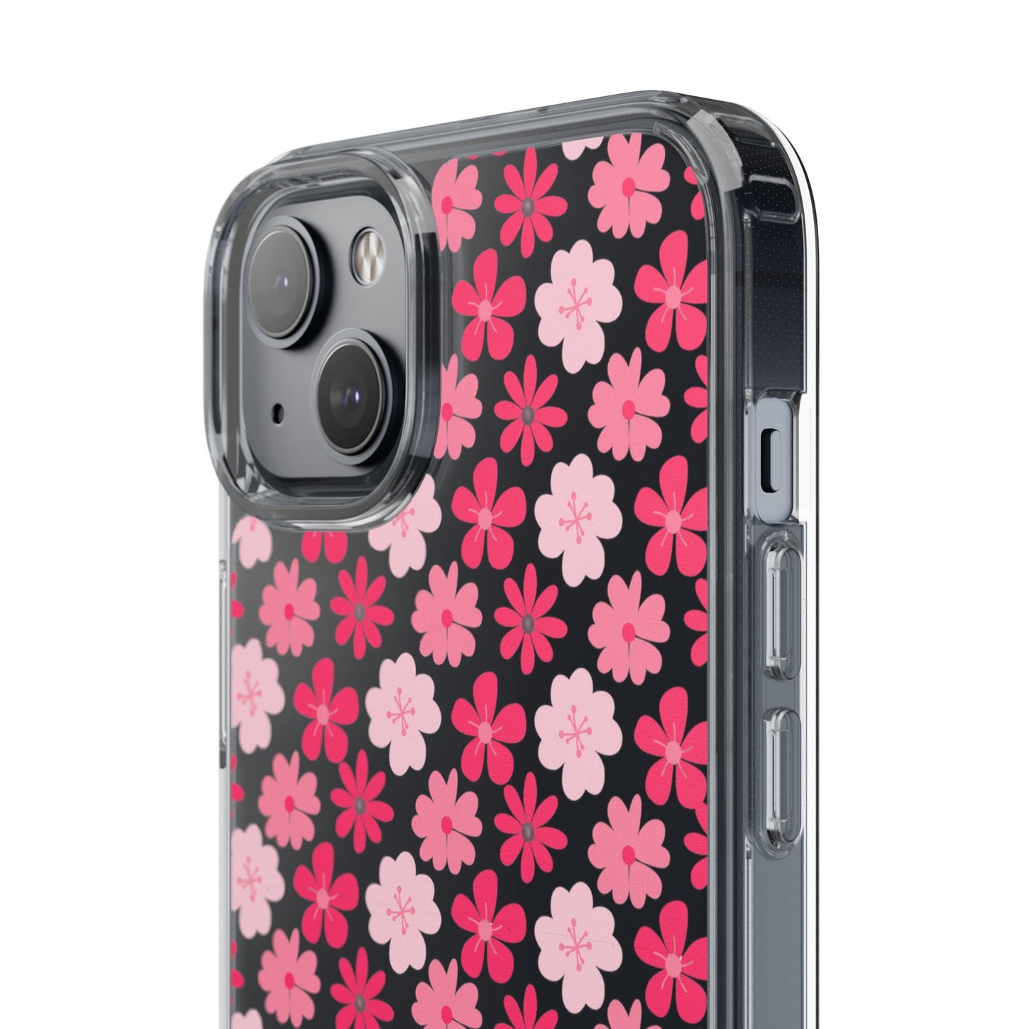 Pink Floral - Clear Phone Case