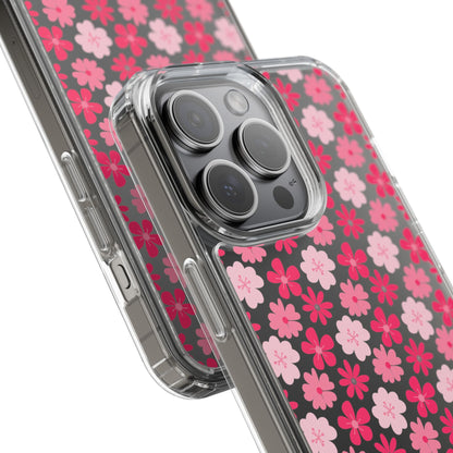 Pink Floral - Clear Phone Case