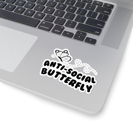 Anti-Social Butterfly Kiss-Cut Sticker