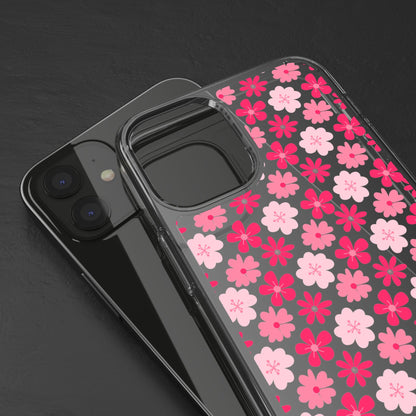 Pink Floral - Clear Phone Case