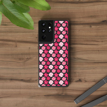 Pink Floral - Clear Phone Case