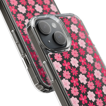Pink Floral - Clear Phone Case