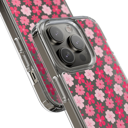 Pink Floral - Clear Phone Case