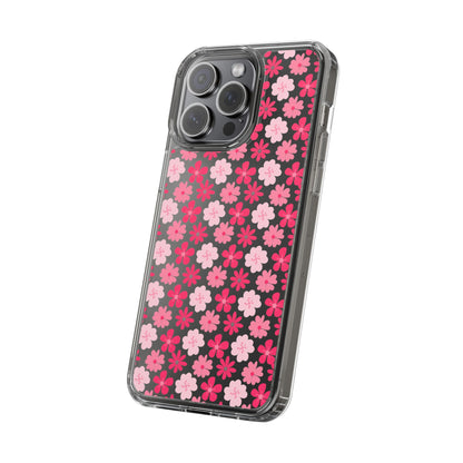Pink Floral - Clear Phone Case