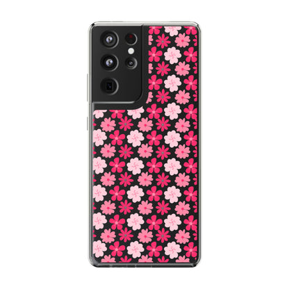 Pink Floral - Clear Phone Case